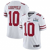 Youth Nike 49ers 10 Jimmy Garoppolo White 2020 Super Bowl LIV Vapor Untouchable Limited Jersey,baseball caps,new era cap wholesale,wholesale hats
